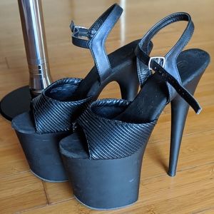 Black Pleaser 8" Heels